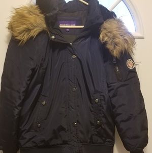 Madden Girl coat with fur trimmed hood